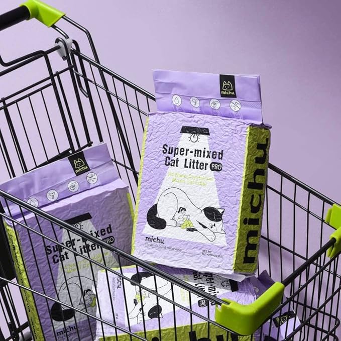 Tofu Cat Litter Natural Clumping Tofu Cat Litter 5.5lb/88oz 5 Scents (Greentea + Mixed, 2 Pack)