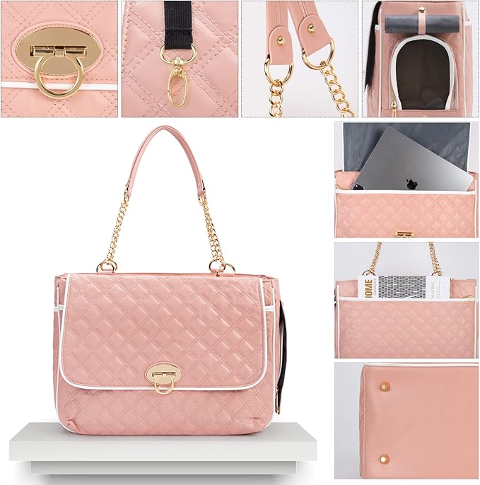 Fashion Pet Carrier Dogs Cat Small Animals Purse Bag, Leather Pet Carriers Dog Puppy Kitten Tote Travel Handbag TSA Airline-Approved