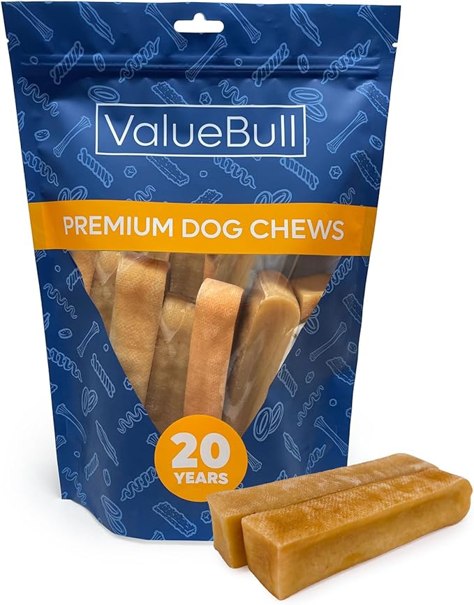 ValueBull Himalayan Yak Cheese Dog Chews, Extra Large, 10 ct - Long Lasting for Aggressive Chewers, All Natural, Healthy & Safe, Low Odor Nepal Yak Milk Chews