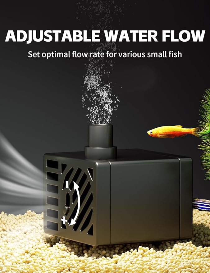 Small Betta Fish Tank Aquarium Starter Kit, 2 Gallon Glass Rimless Nano Beta Tank with Hidden Filtration, 3 Color Light, Quiet Water Pump, Lid