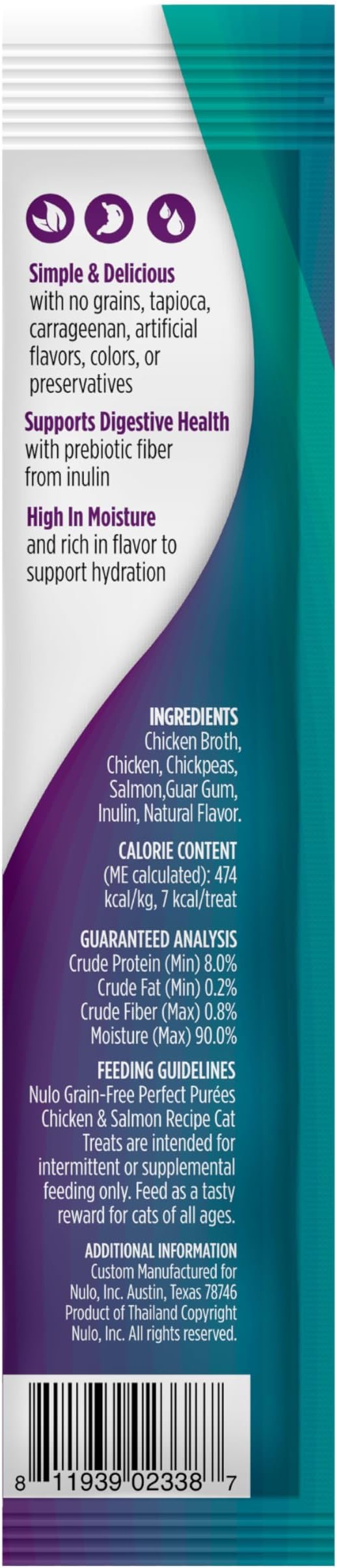 Nulo Freestyle Grain-Free Perfect Purees Premium Wet Cat Treats, Squeezable Meal Topper for Felines, High Moisture Content to Support Cat Hydration, 0.5 Ounces in Each Lickable Wet Cat Treat Pouch