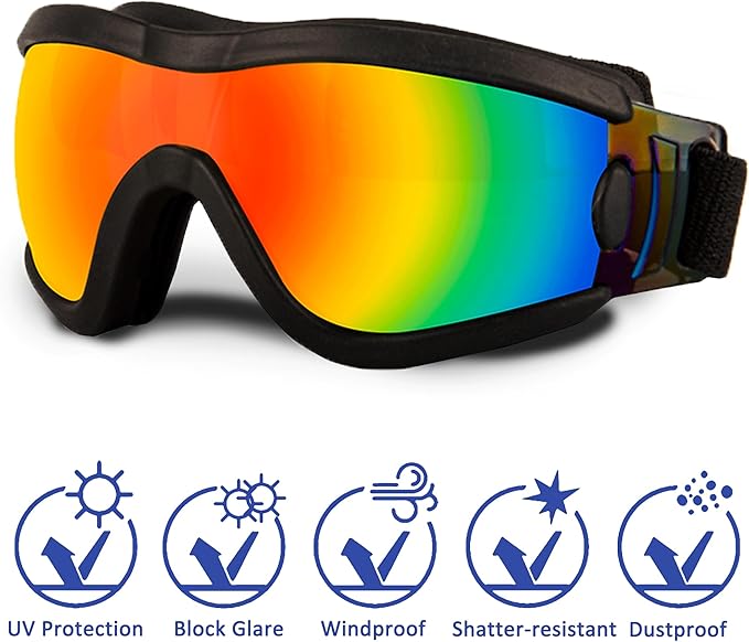 Small Dog Sunglasses with Adjustable Strap UV Protection, Winproof Puppy Sunglasses, Suitable for Dogs Eyes Protection，Soft Dog Goggles