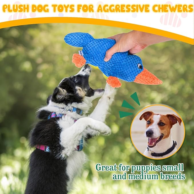 Vitscan Squeaky Dog Toys for Aggressive Chewers Large Breed, Large Dog Toys for Big Dogs, Stuffed Platypus Tough Plush Dog Toy,Interactive Dog Chew Toy/Puppy Chew Toys/Pet Toys for Small Dogs