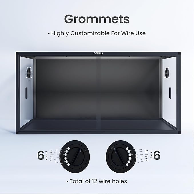120 Gallon Bearded Dragon Tank,48" x 24" x 24" Reptile Tank with Sliding Door Top Screen Ventilation, Front Opening Reptile Enclosure for Easy Maintenance