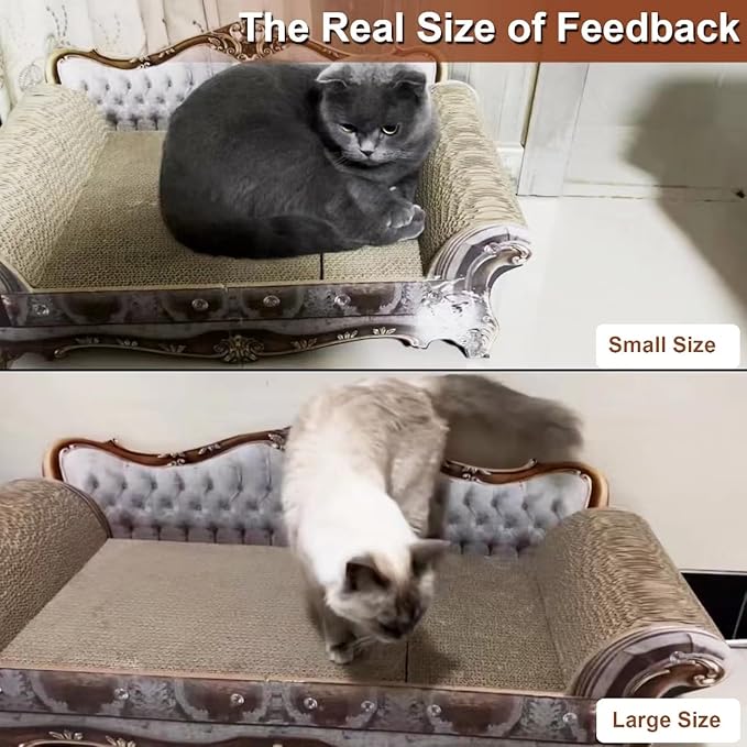 Sofa Shaped Scratching Couch,Thick Scratching Cardboard, Lounge Bed for Indoor Rest&Play, Sofa Scratcher Pad (39.4" L X 14.4 "W X 14" H)