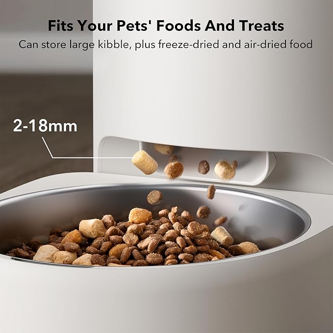 PETLIBRO Automatic Dog Feeder, 5G Wi-Fi 8L Large Dog Food Dispenser with Vacuum-Sealed Cat Feeder for Airtight Storage, Auto Pet Feeder with 187mm Large Food Tray for Medium Large Breed Dog Cat 34Cups