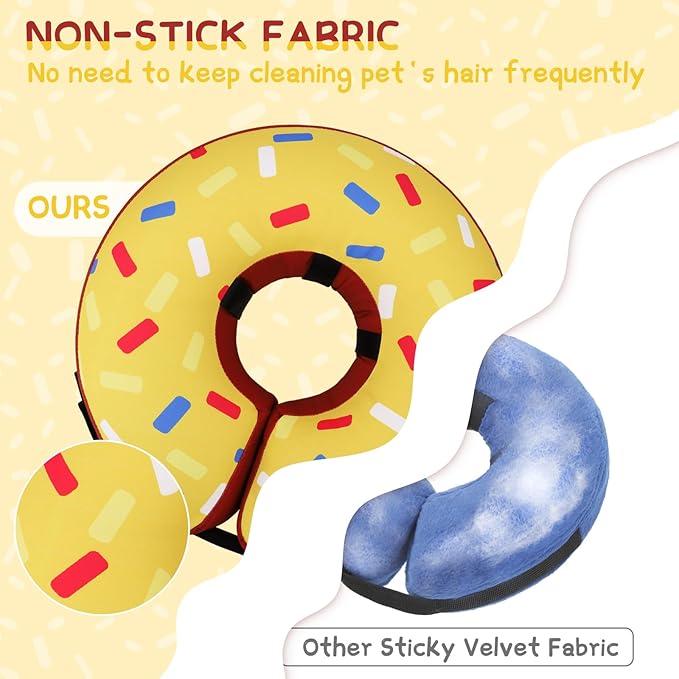 Supet Inflatable Dog Cone Collar Alternative After Surgery, Doggie Neck Donut Collar Recovery ECollar for Post Surgery, Soft Dog Cone for Small Medium Puppies Cats