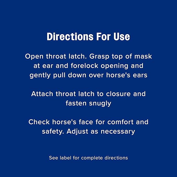 Farnam SuperMask II Fly Mask Without Ears for Larger Horses, Full Face Coverage and Eye Protection from Insect Pests, Structured Classic Styling Mesh with Plush Trim, XL Size