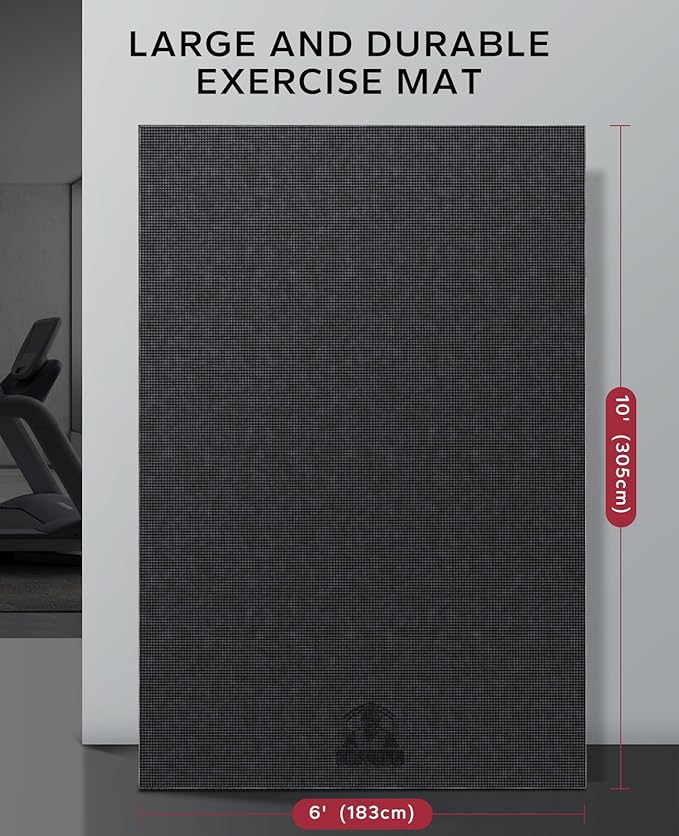 HAPBEAR Extra Large Exercise Mat-7'x5'/6'x8'/6'x9'/6'x10'/6'x12'x8mm(1/3 inch),Non-Slip, Ultra Durable, Thick Workout Mats for Home Gym Flooring Cardio, Yoga Mats for Fitness, High-Density Exercise Mat, Shoes-Friendly