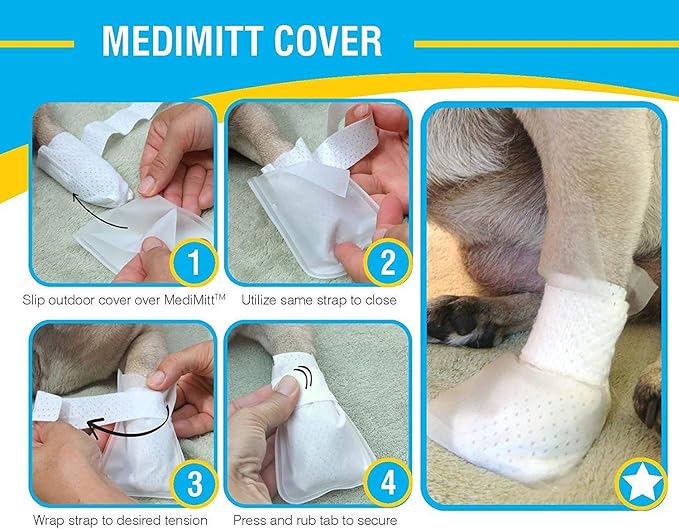 Outdoor Water Proof Cover. Slides Over MediMitts for Dogs paw (which are Sold Separately) Fastens with Medimitt Strap. Useful for hot Spots, Allergies and More. Value 20pack (X-Small)