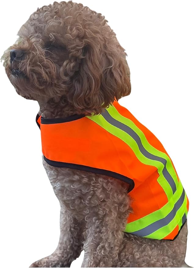 Reflective Dog Vest – Fluorescent Orange | High-Visibility, Water-Resistant Safety Jacket with Adjustable Fit for Day & Night Walks, Hiking, Hunting, and Outdoor Use (Small)