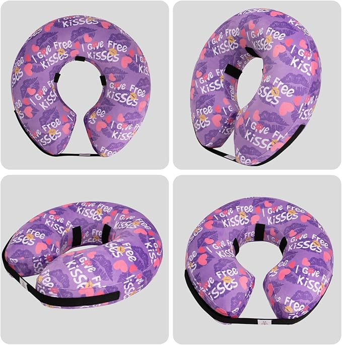 CuteBone Inflatable Soft Dog Cone with Removable Fleece Covers for Small/Medium/Large Dogs and Cats After Surgery GWB06S