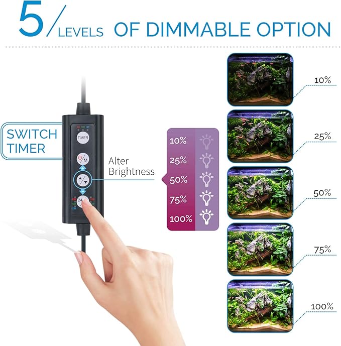 hygger Advanced LED Aquarium Light with Timer, 24/7 Lighting Cycle & DIY Mode, Full Spectrum Fish Tank Light for 48-54 in Freshwater Planted Tank