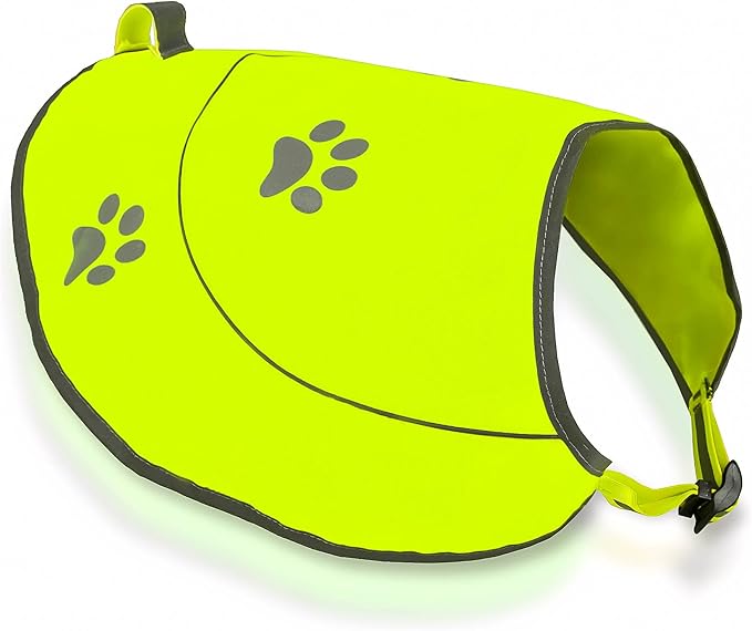 Dog Reflective Vest - Comfortable Jacket Safety Hunting, High Visibility for Dogs with Elastic Straps and Clasp Closure- Yellow, X-Small