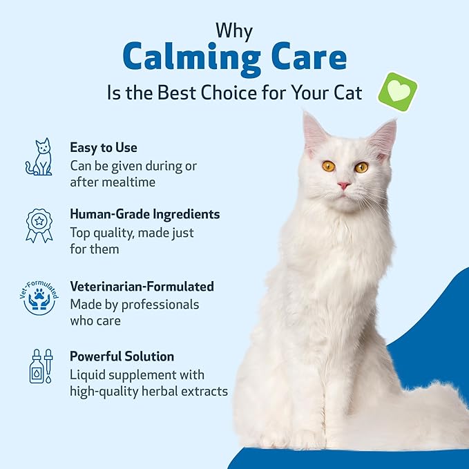 Pet Wellbeing Calming Care for Cats - Veterinarian-Formulated - Calm Support, Relaxed Nervous System, Emotional Balance, Adaptogens - Herbal Supplement 4 oz (118 ml)