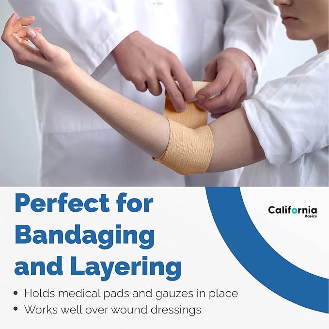 12 Pack Self-Adhesive Bandage Wrap - 2 Inches x 5 Yards - Elastic Self Adherent Cohesive Wrap Bandage - Breathable Athletic Tape for Wrists, Knee, and Ankle - First Aid Sports Wrap - Brown