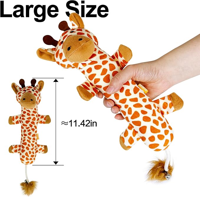 TTcat Catnip Silvervine Matatabi Pillow for Cats & Kittens,Cat Kicker Toy,Crinkle Sound Toy,Large Size Cat Pillow Soothing Plush(Giraffe).