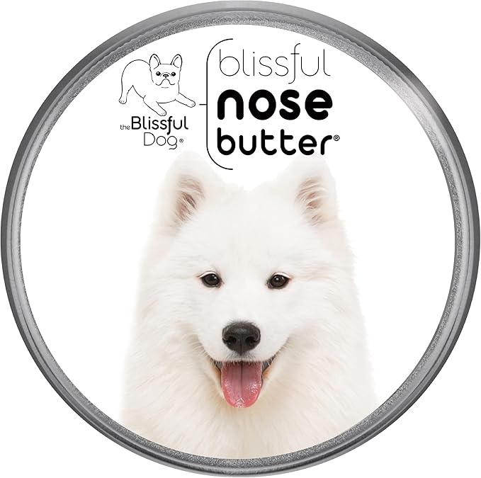 The Blissful Dog Samoyed Nose Butter for Dry, Cracked Skin, Lick-Safe Dog Nose Balm with Moisturizing Shea Butter, Almond, Olive, and Essential Oils, Pet Supplies, Uncented, 2 oz.