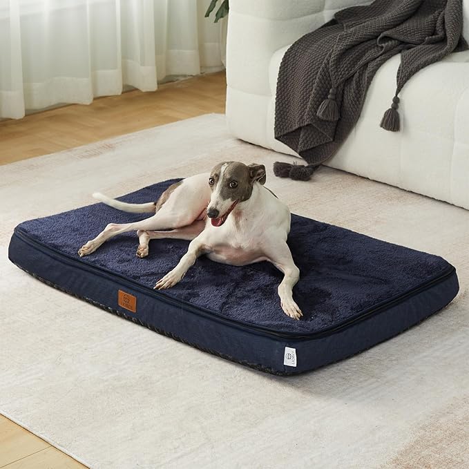 Memory Foam Large Dog Bed - 4” Thick Orthopedic Beds for Large Dogs - Waterproof Dog Bed with Removable Washable Cover & Wrap-Around Zipper - Ultimate Comfort and Easy Maintenance