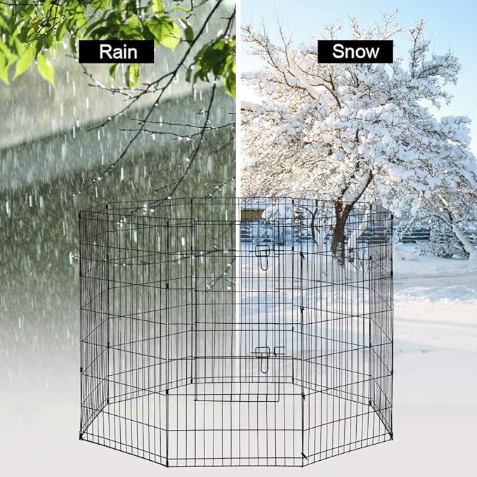 48 Tall Dog Playpen Crate Fence Pet Play Pen Exercise Cage -8 Pane
