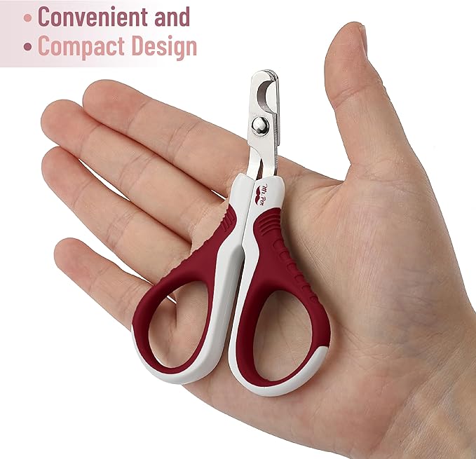 Mr. Pen Cat Nail Trimmer - Wine & White, Cat & Kitten, Small Dog Nail Clipper & Claw Trimmer