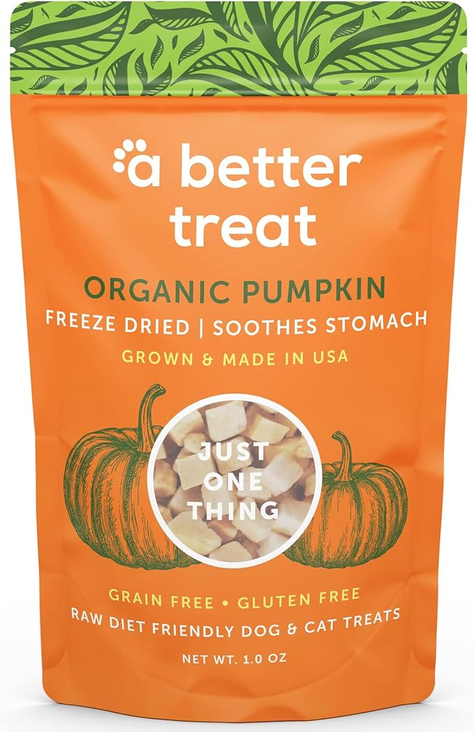 A Better Treat – Freeze Dried Organic Pumpkin Dog and Cat Treats, Organic, Single Ingredient | Natural, Healthy, Diabetic Friendly | Made in The USA
