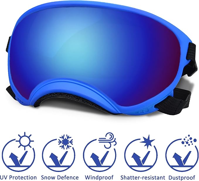 Large Dog Sunglasses with Adjustable Strap UV Protection, Winproof Dog Puppy Sunglasses, Suitable for Medium-Large Dog Pet Glasses, Dogs Eyes Protection(Colorful)