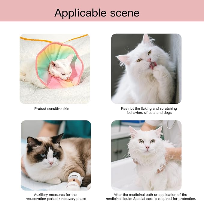Touchdog Foldable Dog Cone Collar for Cats & Dogs - Adjustable Soft Recovery Collar with Waterproof PU Coating, Lightweight Design, 24.5cm/9.6in Wide Barrier (Pink Gradient Color, XL)