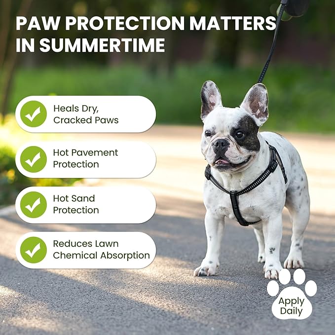 Lick-Safe Dog Paw & Nose Balm with Coconut Oil | All-Natural Moisturizer & Soother for Dry, Cracked Pads & Snout| Cat Wax & Cream, Nose Butter for frenchies| Horse Hoof Care (60 g /2.1 oz)