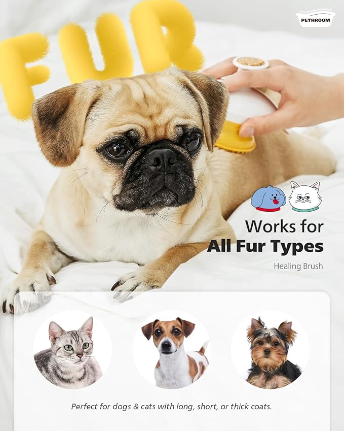 [PETHROOM] Cat Brush for Shedding Cats,Dogs, Kitten | Gentle Deshedding & Grooming Tool for Short or Long Hair | Safe Massage Brush for Sensitive Skin | Sturdy, Durable, and Portable