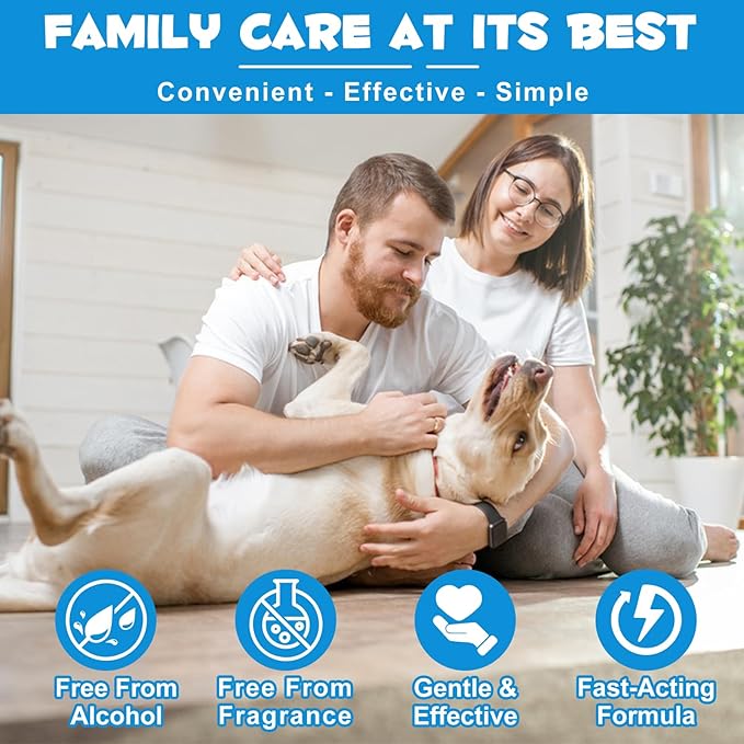 Dog & Cat Ear Infection Treatment Drops, Pets Ear Cleaning Drops with 1% Hydrocortisone for Dog & Cats Yeast Infection, Itchy Ear Relief, Pet Ear Care Supplies for Dogs & Cats -2fl oz