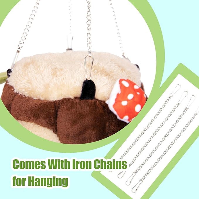 Guinea Pig Hideout Hamster Cage Accessories,Stump Style Soft Washable Hedgehog,Ferret,Rat Hammock for Cage,Chinchilla,Ferret, Bunny Bed,Small Animal Houses & Habitats(S)