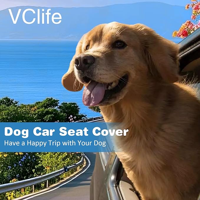 VClife Khaki Plaid Dog Car Bed Mat, Non-Slip Backseat Extender Pet Blanket, Washable Dog Bed Mat for SUVs, Sedans & Small Trucks, Portable Travel Pad for Dogs, Wear Resistant, Pet Friendly, 51"×23.6"