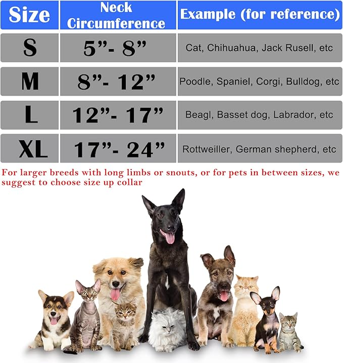 Katoggy Inflatable Dog Cone Collar for Dogs After Surgery, Soft Adjustable Blow up Donut E-Collar for Small Medium Large Dogs and Cats