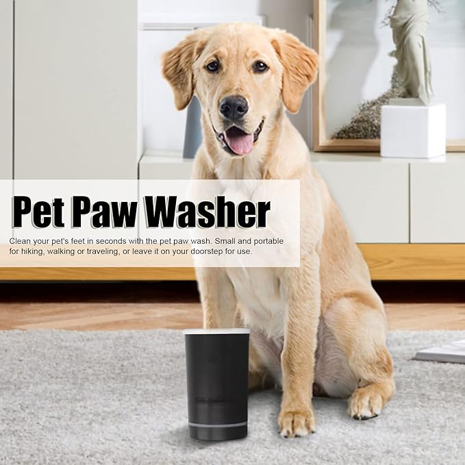 gernie Electric Pet Washer, 2000mAh USB Rechargeable Automatic Dog Washer 2 in 1 Portable Dog Foot Cleaner with Soft Brush for Small Medium Dogs s and Cats