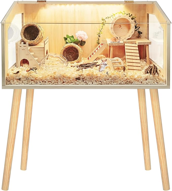 Prolee Hamster Cage with Legs, Guinea Pig Cages Chew Proof, Hamster House, Hamster Cages and Habitats, 32" L x 16" W x 40" H