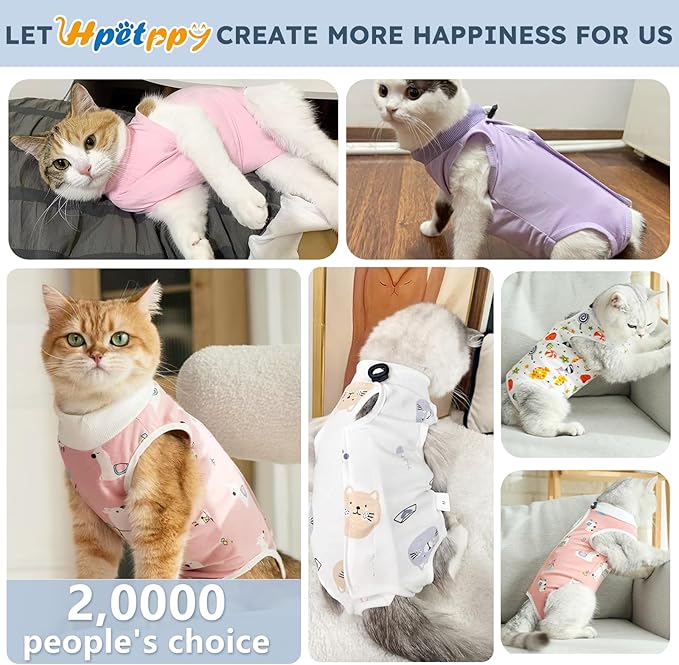 Cat Recovery Suit for Spay Abdominal Wounds, Breathable Cat Onesie for Cats After Surgery Female, Kitten Surgical Recovery Suit Female Cone of Shame Alternative for Cats Anti Licking