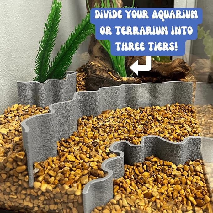 REEFSHAPE Aquarium or Terrarium Substrate Cliffs Combo Pack | Separate Substrate Layers in Aquariums or Terrariums to Create Cliffs & Depth | Made in USA (Cliff Combo, Gray)