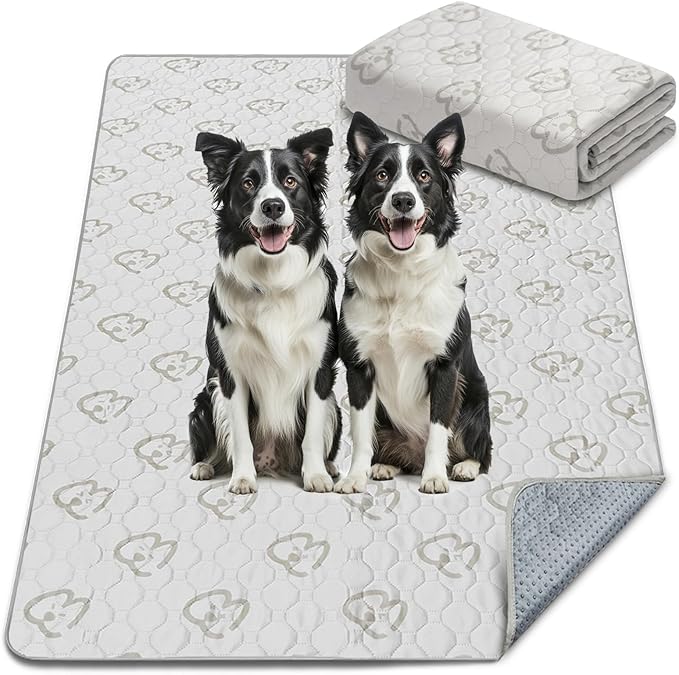 FXW Washable Pee Pads for Dogs, Puppy Pads with Super Absorbent, Specifically Designed for 48inch Cages, 47" × 29" Rectangle, Khaki, 1 Pack