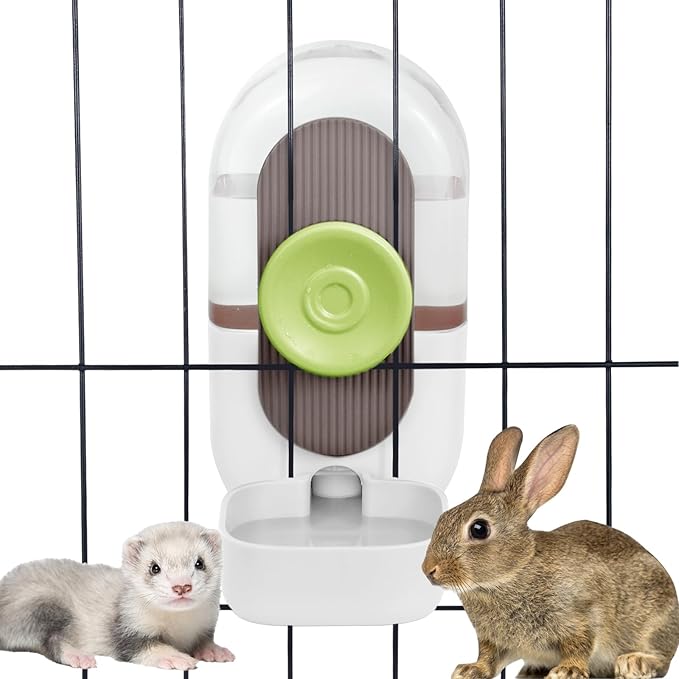 28oz Hanging Automatic Water Dispenser，Rabbit Water Bottle,Bunny Guinea Pig Ferret Water Bowl for Cage,Suitable for Small Animal Puppies(Cage Grid Spacing Over 1.2'')