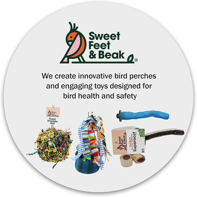 Safety Pumice Perch - Trims Nails and Beak - Promotes Healthy Feet - Safe Non-Toxic Bird Supplies for Bird Cages - X-Large 14"