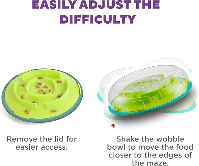Outward Hound Nina Ottosson Wobble Bowl Dog Game -Interactive Slow Feeder Bowl Dog Game