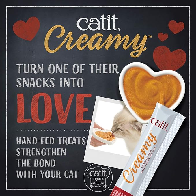Catit Creamy Lickable Cat Treat, Healthy Cat Treat, Chicken & Liver, 12 Pack