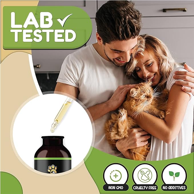 Hemp Oil for Dogs and Cats - Helps with Anxiety, Pain, Stress, Sleep, Arthritis, Seizures Relief - Hip and Joint Support - Calming Drops Treats