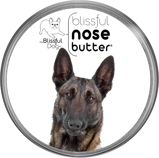The Blissful Dog Belgian Malinois Nose Butter for Dry, Cracked Skin, Lick-Safe Dog Nose Balm with Moisturizing Shea Butter, Almond, Olive, and Essential Oils, Pet Supplies, Uncented, 1 oz.