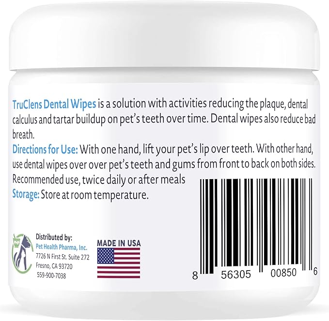 Truclens Dental Wipes fro Cats and Dogs (50 Count)…