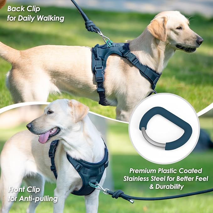 No Pull Dog Harness, Puppy Vest with Front Clip for Small Medium Large Sized Dog(Prussian Blue,M)