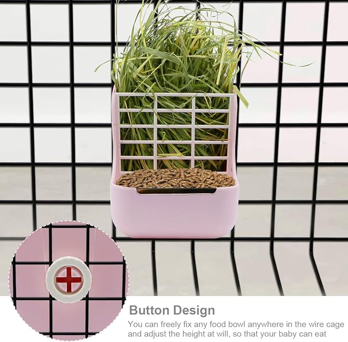 Litewoo Rabbit Hay Feeder Food Bowl Feeding Rack for Small Animal Guinea Pig Chinchilla Bunny Cage Accessories