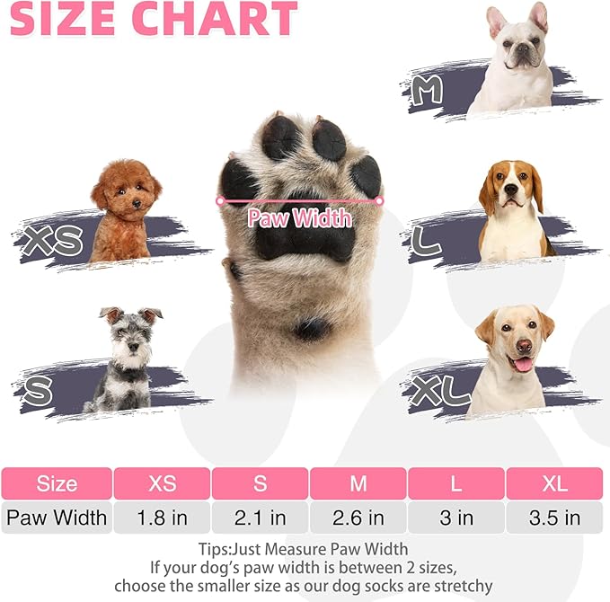 KOOLTAIL Dog Socks for Hot Pavement, Summer Breathable Dog Socks to Prevent Licking Paws, Non Slip Pet Boots & Paw Protectors for Hardwood Floor,Grippy Shoes for Small Medium Large Senior Dogs,Pink L