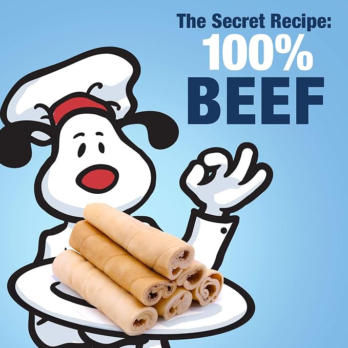 ValueBull Beef Cheek Rolls, Long Lasting Dog Chews, Jumbo 5-6 Inch, 100 Count Wholesale Pack - Long Lasting Dog Chews, Rich in Collagen, Single Ingredient, Cleans Teeth